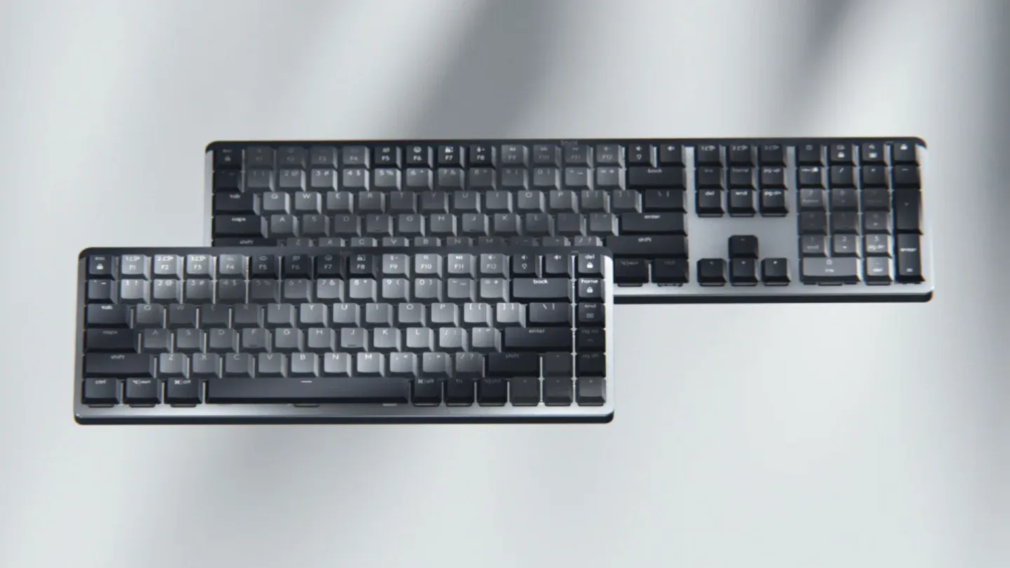 Overhead shot of full size and TKL keyboard