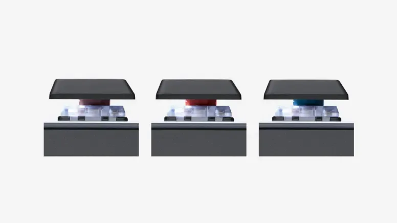 Side profile of 3 switch types